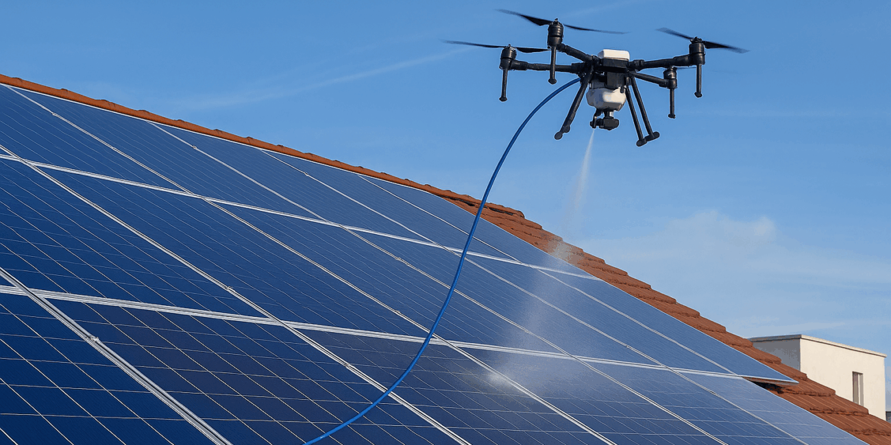 Maintenance photovoltaïque par drone et sur équipement